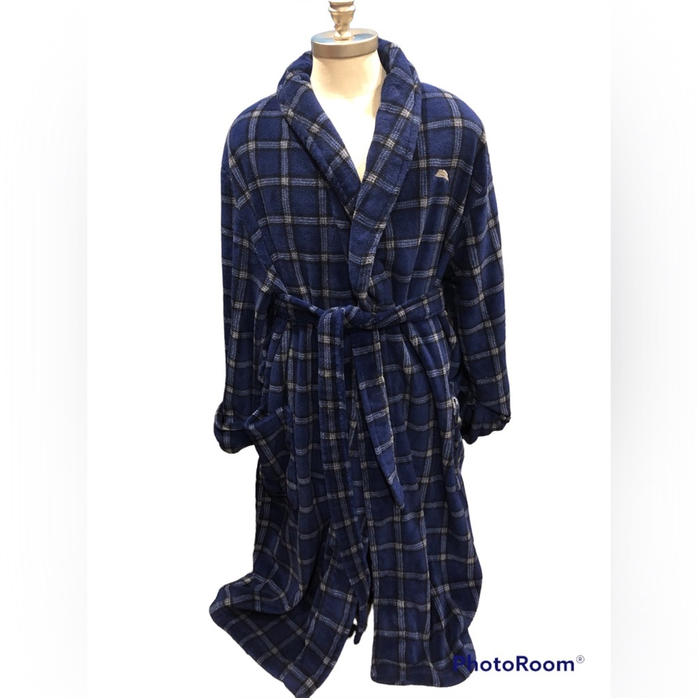 Tommy Bahama Bathrobe EUC Soft Terry Embroidered Marlin Long Warm Soft